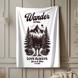 Aangepaste naam en datum huwelijkscadeau, geperson sherpa deken