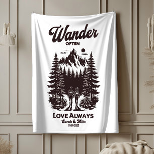 Aangepaste naam en datum huwelijkscadeau, geperson sherpa deken