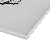 Aangepaste naam en datum Log Cabin met bomen Snijplank (Hoek)