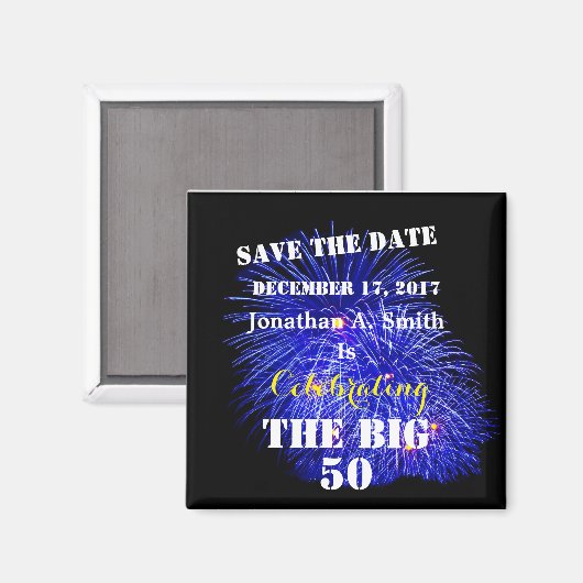 Aangepaste naam en datum - magneet (Voorkant / Achterkant)