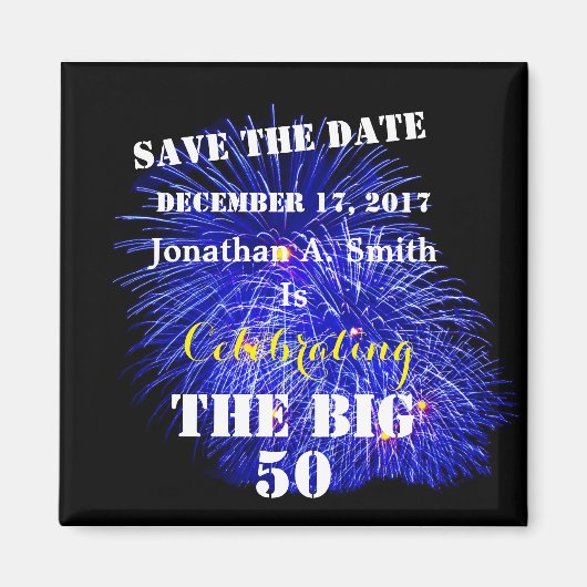 Aangepaste naam en datum - magneet (Voorkant)