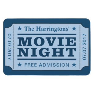 Aangepaste naam en datum "Movie Ticket"-magneet Magneet