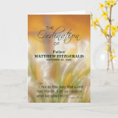 Aangepaste naam en datum Ordinatie Gefeliciteerd Kaart (Gele Bloem)