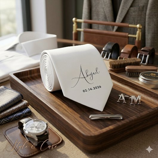 Aangepaste naam en datum Premium mode Stropdas