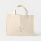 Aangepaste naam en datum Tiny Tote uniek cadeau-id Mini Tote Bag (Voorkant)