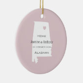 Aangepaste naam en datum van de thuisstaatkaart va keramisch ornament (Rechts)