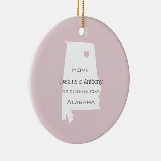 Aangepaste naam en datum van de thuisstaatkaart va keramisch ornament (Rechts)
