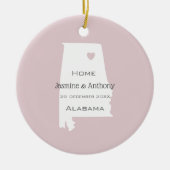 Aangepaste naam en datum van de thuisstaatkaart va keramisch ornament (Voorkant)