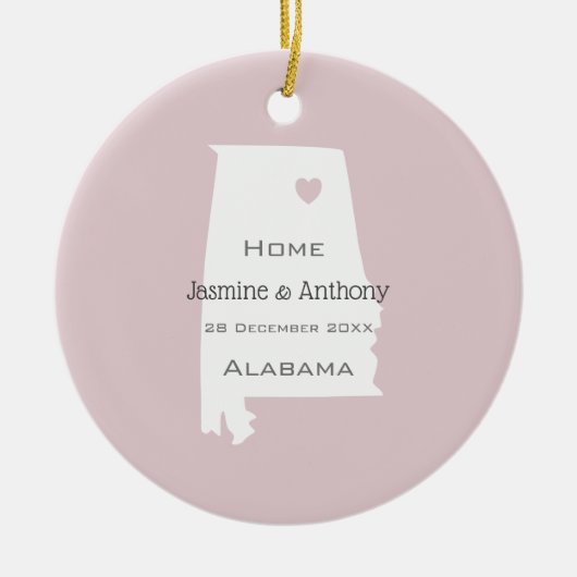 Aangepaste naam en datum van de thuisstaatkaart va keramisch ornament (Voorkant)