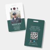Aangepaste naam en foto | Bedrijfsbeveiliging Badge (Voor- en achterkant)
