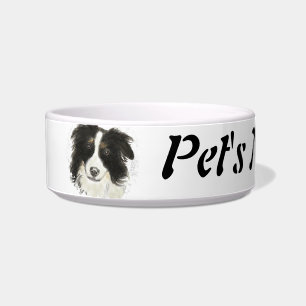 Aangepaste Naam en Foto Border Collie, Huisdier, H Voerbakje