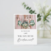 Aangepaste naam en foto Bruidsmeisje Voorstel Briefkaart (Staand voorkant)