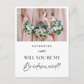 Aangepaste naam en foto Bruidsmeisje Voorstel Briefkaart (Voorkant)