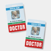 Aangepaste naam en foto | Dokters ID-kaart Badge (Voor- en achterkant)