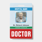 Aangepaste naam en foto | Dokters ID-kaart Badge (Achterkant)