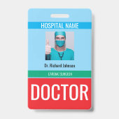 Aangepaste naam en foto | Dokters ID-kaart Badge (Voorzijde)
