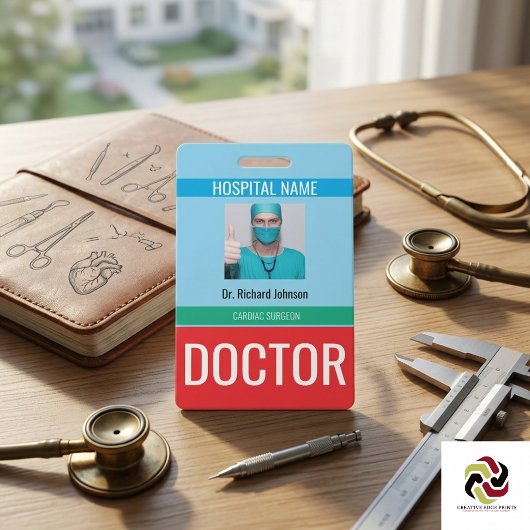 Aangepaste naam en foto | Dokters ID-kaart Badge