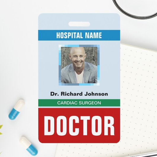 Aangepaste naam en foto | Dokters ID-kaart Badge