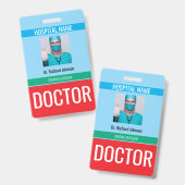 Aangepaste naam en foto | Dokterslegitimatiekaart Badge (Voor- en achterkant)