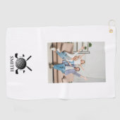 Aangepaste naam en foto golfclubs golfhanddoek (Horizontaal)