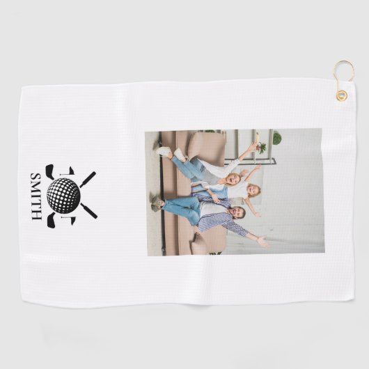 Aangepaste naam en foto golfclubs golfhanddoek (Horizontaal)