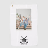 Aangepaste naam en foto golfclubs golfhanddoek (Voorkant)