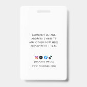 Aangepaste naam en foto | ID-kaart badge (Achterkant)