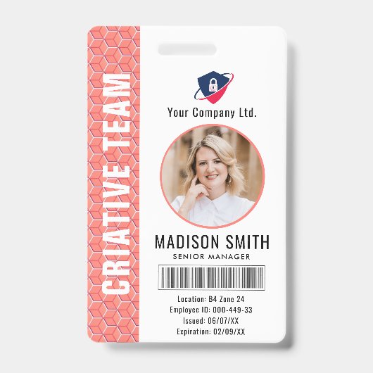 Aangepaste naam en foto | ID-kaart badge (Voorzijde)