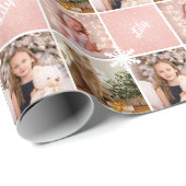 Aangepaste naam en foto-inkoute Roos Gold Glitter  Cadeaupapier (Rol Hoek)