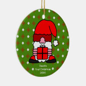 Aangepaste naam en foto Leuke Kerstman Sinterklaas Keramisch Ornament (Rechts)