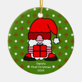 Aangepaste naam en foto Leuke Kerstman Sinterklaas Keramisch Ornament (Voorkant)