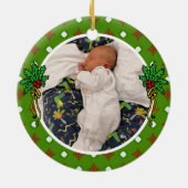 Aangepaste naam en foto Leuke Kerstman Sinterklaas Keramisch Ornament (Achterkant)