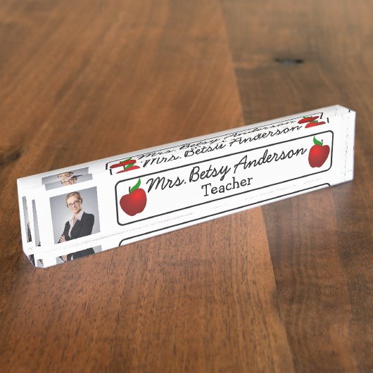 Aangepaste naam en foto-naam Bord leraar Naambordje (Zijkant)