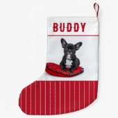 Aangepaste naam en foto op maat kleine kerstsok (Achterkant)