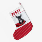 Aangepaste naam en foto op maat kleine kerstsok (Achterkant (Hangend))