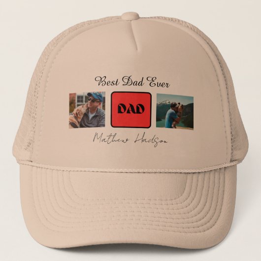 Aangepaste naam en foto papa trucker pet (Voorkant)