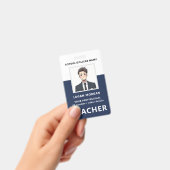Aangepaste naam en foto | Personeelsausweis docent Badge (Handheld)