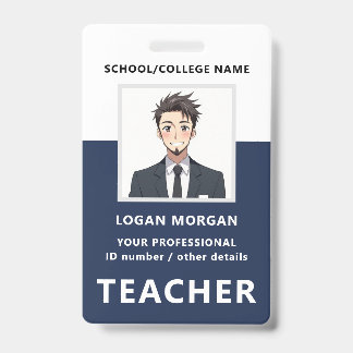 Aangepaste naam en foto | Personeelsausweis docent Badge