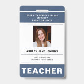 Aangepaste naam en foto school hogeschool leraar I Badge (Voorzijde)