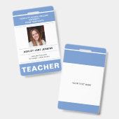Aangepaste naam en foto school hogeschool leraar I Badge (Voor- en achterkant)