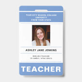 Aangepaste naam en foto school hogeschool leraar I Badge (Voorzijde)