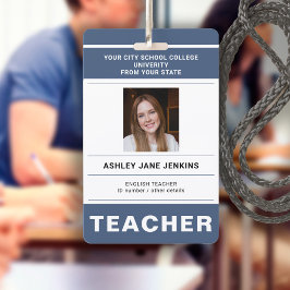 Aangepaste naam en foto school hogeschool leraar I Badge