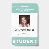 Aangepaste naam en foto school student ID Badge (Voorzijde)
