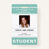 Aangepaste naam en foto school student ID Badge (Voorkant)