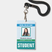 Aangepaste naam en foto | Studentenkaart Badge (Voorzijde met lanyard)