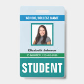 Aangepaste naam en foto | Studentenkaart Badge (Achterkant)