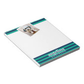 Aangepaste naam en foto van kleurrijk striped Patr Notitieblok (Schuin)