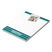 Aangepaste naam en foto van kleurrijk striped Patr Notitieblok (Linkerzijde)