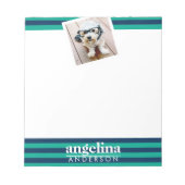 Aangepaste naam en foto van kleurrijk striped Patr Notitieblok (Voorkant)