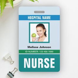 Aangepaste naam en foto | Verpleegster ID-kaart Badge